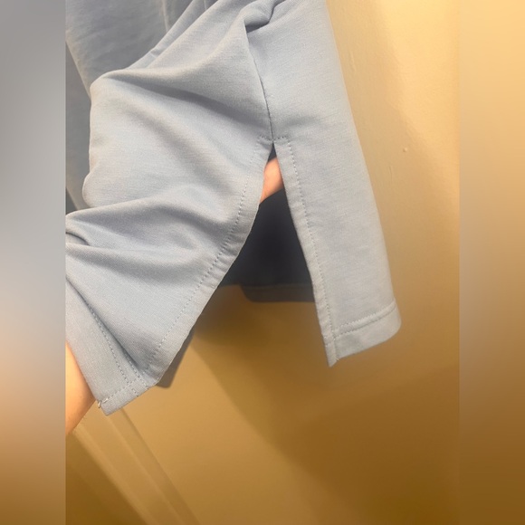 Mono B Sky Blue mesh back, hi-low split side top - Picture 5 of 6